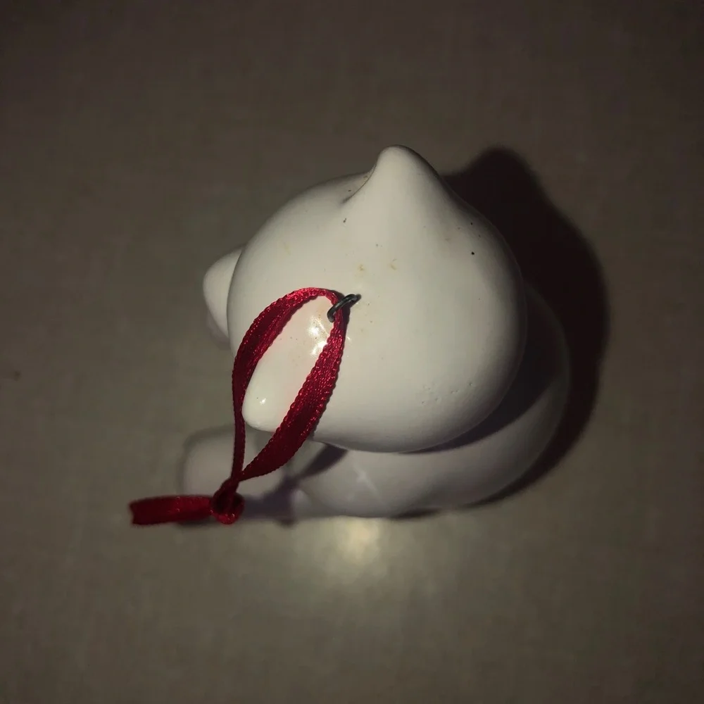 Teddy Bear Ceramic Christmas Tree Ornament‎ White